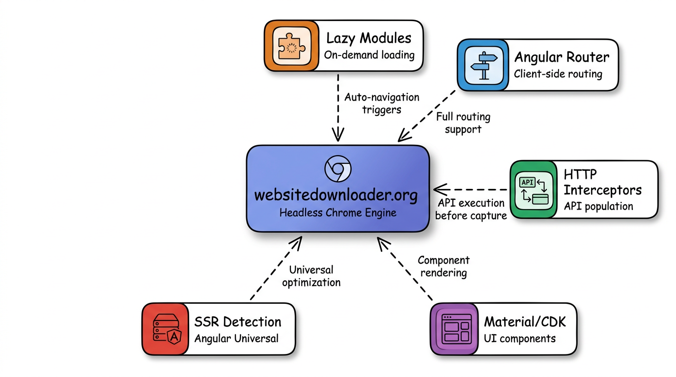 Framework: 5 Angular-specific challenges handled by websitedownloader.org's headless Chrome engine